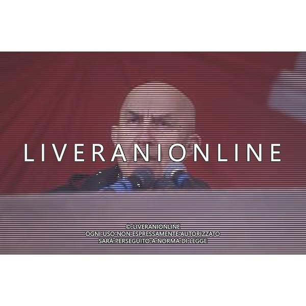 DIAP-RETROSPETTIVA GIANFRANCO MIGLIO POLITICO NELLA FOTO GIANFRANCO MIGLIO A PONTIDA NELL\'ANNO 1994 AG ALDO LIVERANI SAS