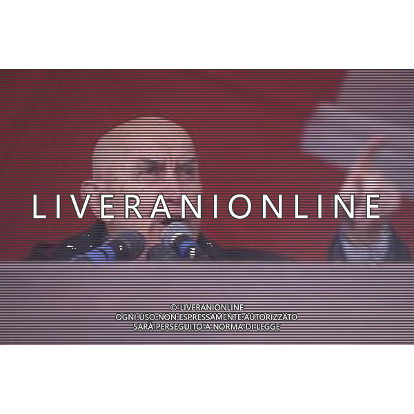 DIAP-RETROSPETTIVA GIANFRANCO MIGLIO POLITICO NELLA FOTO GIANFRANCO MIGLIO A PONTIDA NELL\'ANNO 1994 AG ALDO LIVERANI SAS