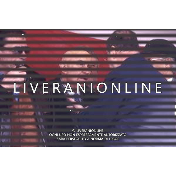 DIAP-RETROSPETTIVA GIANFRANCO MIGLIO POLITICO NELLA FOTO GIANFRANCO MIGLIO A PONTIDA NELL\'ANNO 1994 AG ALDO LIVERANI SAS