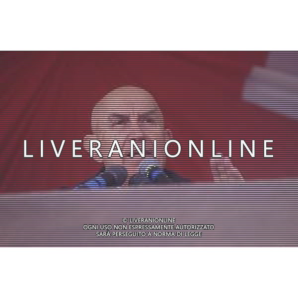 DIAP-RETROSPETTIVA GIANFRANCO MIGLIO POLITICO NELLA FOTO GIANFRANCO MIGLIO A PONTIDA NELL\'ANNO 1994 AG ALDO LIVERANI SAS