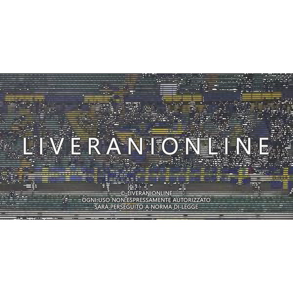 Tifosi - Hellas Veorna fans show their support during Hellas Verona FC vs Venezia FC, 16° leg of Coppa Italia Frecciarossa 2025-26 game at Marcantonio Bentegodi stadium in Verona (VR), Italy, on September 24, 2025. (Photo by Davide Casentini)- AGENZIA ALDO LIVERANI SAS