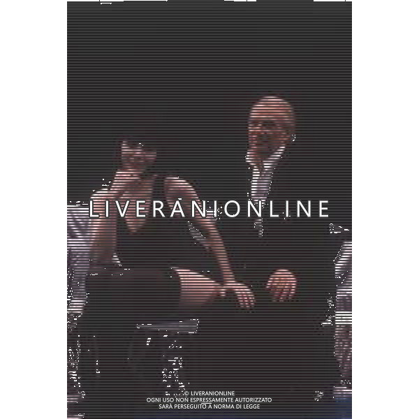 DIAP-RETROSPETTIVA GIORGIO ALBERTAZZI ATTORE NELLA FOTO GIORGIO ALBERTAZZI IN UNA COMMEDIA TEATRALE CON MARIANGELA D\'ABBRACCIO AG ALDO LIVERANI SAS