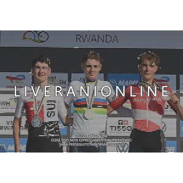 26-09-2025 World Championships U23; 2025, Red Bull - Bora Hansgrohe Development; 2025, Svizzera; 2025, Austria; Finn, Lorenzo Mark; Huber, Jan; Schrettl, Marco; Kigali; ©SIROTTI - AGENZIA ALDO LIVERANI SAS