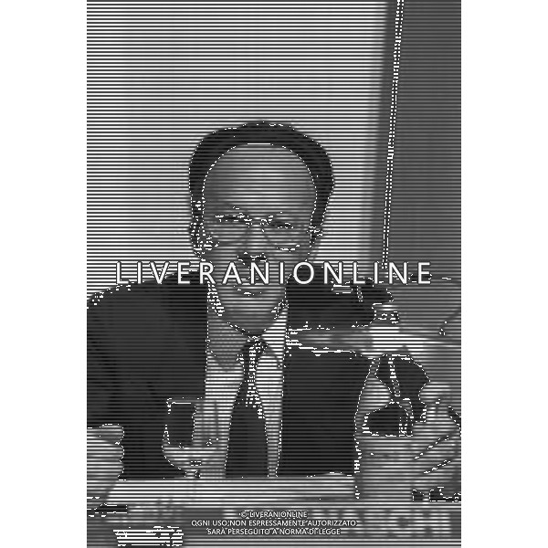 DIA - RETROSPETTIVA PIERLUIGI MAGNASCHI GIORNALISTA NELLA FOTO PIERLUIGI MAGNASCHI DIRETTORE DEL QUOTIDIANO ‘ ITALIA OGGI ‘ NOVEMBRE 1987 - AGENZIA ALDO LIVERANI SAS