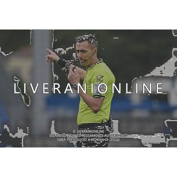 TVRG Como vs Cremonese nella foto l\'arbitro Marco Di Bello di Brindisi Como 27-09-2025 Stadio Giuseppe Sinigaglia Como vs Cremonese Campionato Serie A Enilive - 5a giornata foto Roberto Garavaglia/Agenzia Aldo Liverani sas