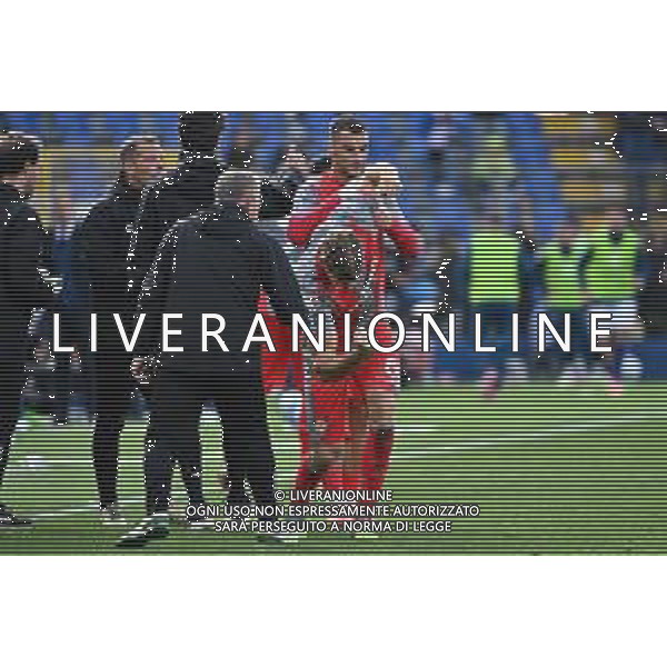 TVRG Como vs Cremonese nella foto Federico Baschirotto (Cremonese) esultanza dopo il gol dell\'1 a 1 Como 27-09-2025 Stadio Giuseppe Sinigaglia Como vs Cremonese Campionato Serie A Enilive - 5a giornata foto Roberto Garavaglia/Agenzia Aldo Liverani sas