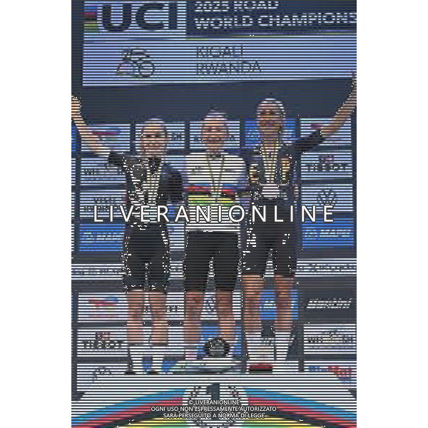 27-09-2025 World Championships Elite Women; 2025, Canada; 2025, New Zealand; 2025, Spain; Vallieres Mill, Magdeline; Fisher Black, Niamh; Garcia, Mavi; Kigali; foto stefano sirotti-ag aldo liverani sas
