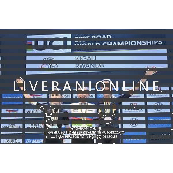 27-09-2025 World Championships Elite Women; 2025, Canada; 2025, New Zealand; 2025, Spain; Vallieres Mill, Magdeline; Fisher Black, Niamh; Garcia, Mavi; Kigali; foto stefano sirotti-ag aldo liverani sas