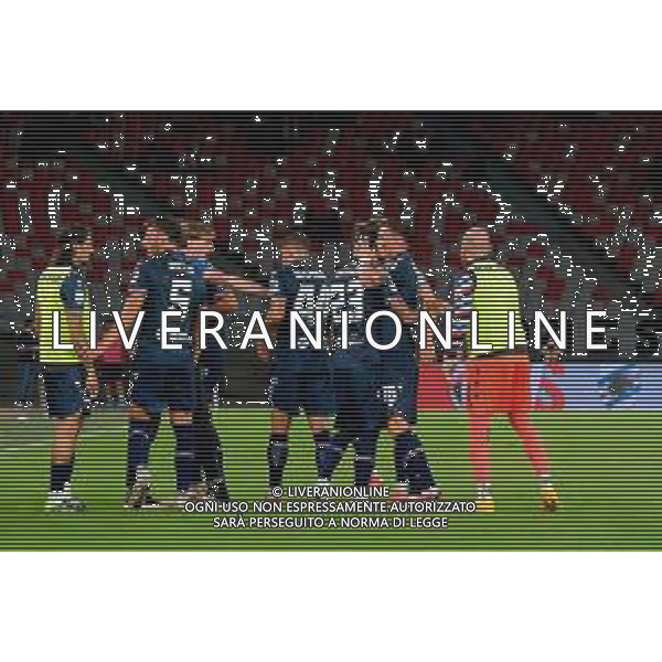 TVEM September 27, 2025 Bari, Italy - SSC Bari vs UC Sampdoria - Italian Soccer Serie B 2025/2026 - San Nicola Stadium. In the pic: Fabio Depaoli of UC Sampdoria celebrates after scoring a goal with teammates foto emmanuele mastrodonato-ag aldo liverani sas
