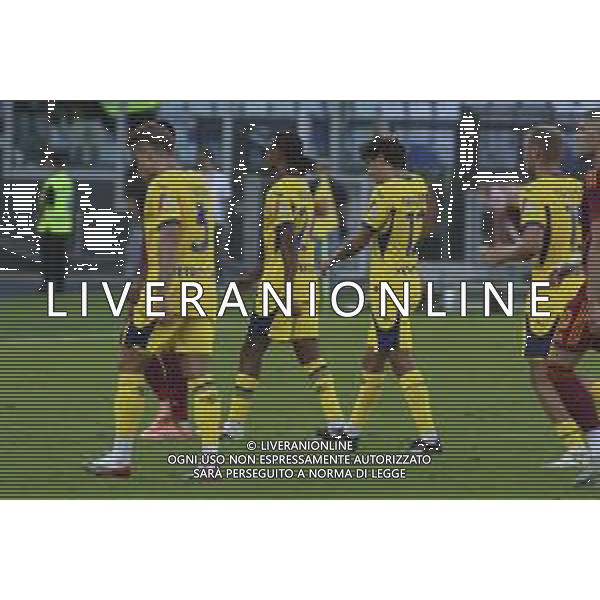 Hellas Veorna players expresses disappointment during AS Roma vs Hellas Verona FC, 5° Serie A Enilive 2025-26 game at Olimpic stadium in Roma (RM), Italy, on September 28, 2025. (Photo by Davide Casentini) - AGENZIA ALDO LIVERANI SAS