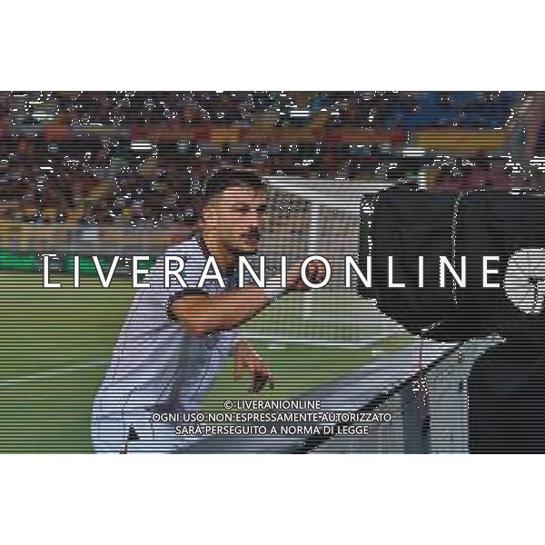 TVEM September 28, 2025 Lecce, Italy - US Lecce vs Bologna FC - Italian soccer serie A 2025/26 - Via Del Mare Stadium. In the pic: Riccardo Orsolini of Bologna FC celebrates after scoring a goal ©TVEM Mastrodonato Emmanuele - AGENZIA ALDO LIVERANI SAS