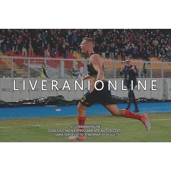 TVEM September 28, 2025 Lecce, Italy - US Lecce vs Bologna FC - Italian soccer serie A 2025/26 - Via Del Mare Stadium. In the pic: Francesco Camarda of US Lecce celebrates after scoring a goal ©TVEM Emmanuele Mastrodonato - AGENZIA ALDO LIVERANI SAS