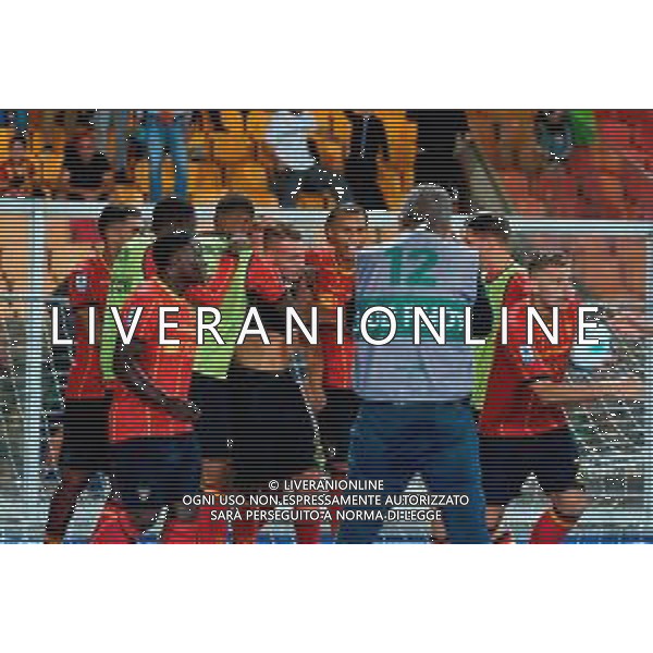 TVEM September 28, 2025 Lecce, Italy - US Lecce vs Bologna FC - Italian soccer serie A 2025/26 - Via Del Mare Stadium. In the pic: Francesco Camarda of US Lecce celebrates after scoring a goal with teammates ©TVEM Emmanuele Mastrodonato - AGENZIA ALDO LIVERANI SAS
