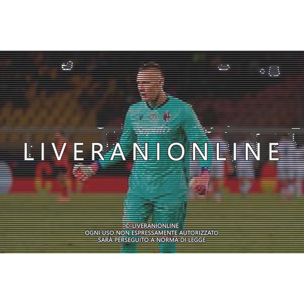 TVEM September 28, 2025 Lecce, Italy - US Lecce vs Bologna FC - Italian soccer serie A 2025/26 - Via Del Mare Stadium. In the pic: Lukasz Skorupski of Bologna FC celebrates ©TVEM Emmanuele Mastrodonato - AGENZIA ALDO LIVERANI SAS