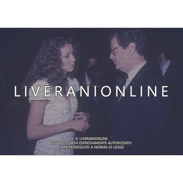 DIAP-RETROSPETTIVA ELEONORA BRIGLIADORI PRESENTATRICE TELEVISIVA NELLA FOTO ELEONORA BRIGLIADORI CON SERGIO FANTONI NELL\'ANNO 1987 AG ALDO LIVERANI SAS