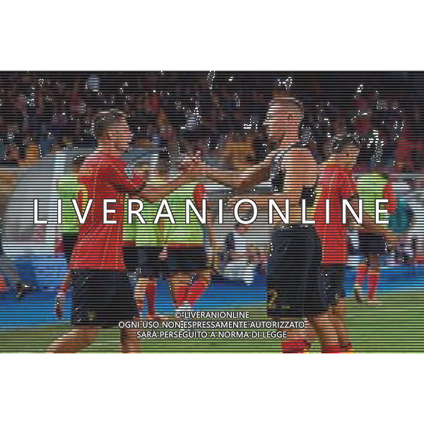 TVEM September 28, 2025 Lecce, Italy - US Lecce vs Bologna FC - Italian soccer serie A 2025/26 - Via Del Mare Stadium. In the pic: Francesco Camarda of US Lecce celebrates after scoring a goal with Medon Berisha of US Lecce FOTO EMMANUELE MASTRODONATO-AG ALDO LIVERANI SAS