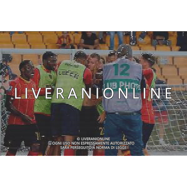 TVEM September 28, 2025 Lecce, Italy - US Lecce vs Bologna FC - Italian soccer serie A 2025/26 - Via Del Mare Stadium. In the pic: Francesco Camarda of US Lecce celebrates after scoring a goal with teammates FOTO EMMANUELE MASTRODONATO-AG ALDO LIVERANI SAS