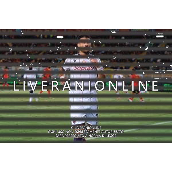 TVEM September 28, 2025 Lecce, Italy - US Lecce vs Bologna FC - Italian soccer serie A 2025/26 - Via Del Mare Stadium. In the pic: Riccardo Orsolini of Bologna FC celebrates after scoring a goal FOTO EMMANUELE MASTRODONATO-AG ALDO LIVERANI SAS