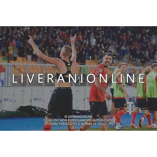 TVEM September 28, 2025 Lecce, Italy - US Lecce vs Bologna FC - Italian soccer serie A 2025/26 - Via Del Mare Stadium. In the pic: Francesco Camarda of US Lecce celebrates after scoring a goal FOTO EMMANUELE MASTRODONATO-AG ALDO LIVERANI SAS