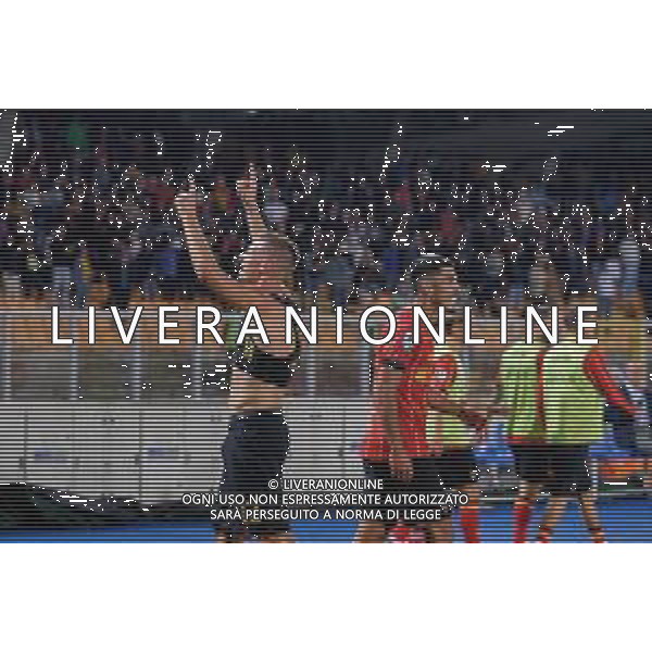 TVEM September 28, 2025 Lecce, Italy - US Lecce vs Bologna FC - Italian soccer serie A 2025/26 - Via Del Mare Stadium. In the pic: Francesco Camarda of US Lecce celebrates after scoring a goal FOTO EMMANUELE MASTRODONATO-AG ALDO LIVERANI SAS
