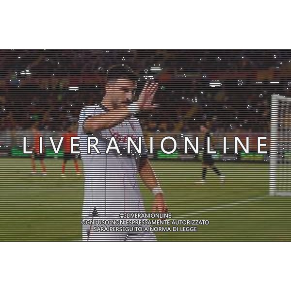 TVEM September 28, 2025 Lecce, Italy - US Lecce vs Bologna FC - Italian soccer serie A 2025/26 - Via Del Mare Stadium. In the pic: Riccardo Orsolini of Bologna FC celebrates after scoring a goal FOTO EMMANUELE MASTRODONATO-AG ALDO LIVERANI SAS