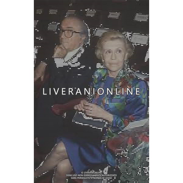 DIAP-RETROSPETTIVA FEDERICO FELLINI REGISTA NELLA FOTO FEDERICO FELLINI E GIULIETTA MASINA A ROMA NELL\'ANNO 1986 FOTO EDGARO DELLA SCORCIOSA-AG ALDO LIVERANI SAS
