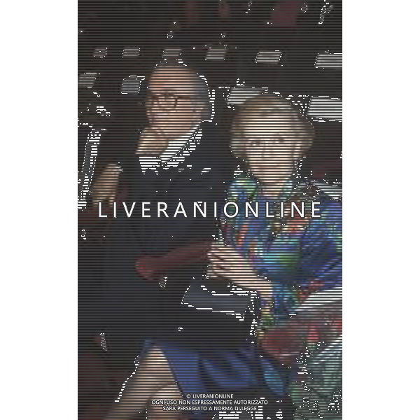 DIAP-RETROSPETTIVA FEDERICO FELLINI REGISTA NELLA FOTO FEDERICO FELLINI E GIULIETTA MASINA A ROMA NELL\'ANNO 1986 FOTO EDGARO DELLA SCORCIOSA-AG ALDO LIVERANI SAS