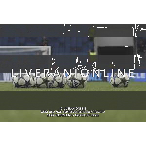 Palloni in campo - the ball of the match before Atalanta BC vs Club Brugge, Champions League 2025-26 League phase, Matchday 2°, game at New Balance Arena in Bergamo (BG), Italy, on September 30, 2025. (Photo by Davide Casentini)- AGENZIA ALDO LIVERANI SAS