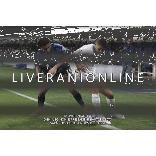 Nicolo’ Tresoldi of Club Brugge battle for the ball with Ederson Josè Dos Santos Lourenco da Silva "Ederson" of Atalanta BC during Atalanta BC vs Club Brugge, Champions League 2025-26 League phase, Matchday 2°, game at New Balance Arena in Bergamo (BG), Italy, on September 30, 2025. (Photo by Davide Casentini)- AGENZIA ALDO LIVERANI SAS