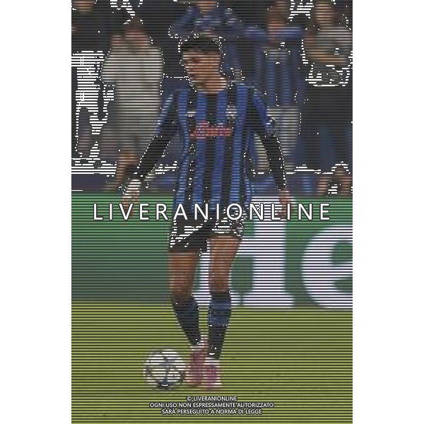 Raul Bellanova of Atalanta BC play the ball during Atalanta BC vs Club Brugge, Chanpions League 2025-26 League phase, Matchday 2°, game at New Balance Arena in Bergamo (BG), Italy, on September 30, 2025. (Photo by Davide Casentini)- AGENZIA ALDO LIVERANI SAS