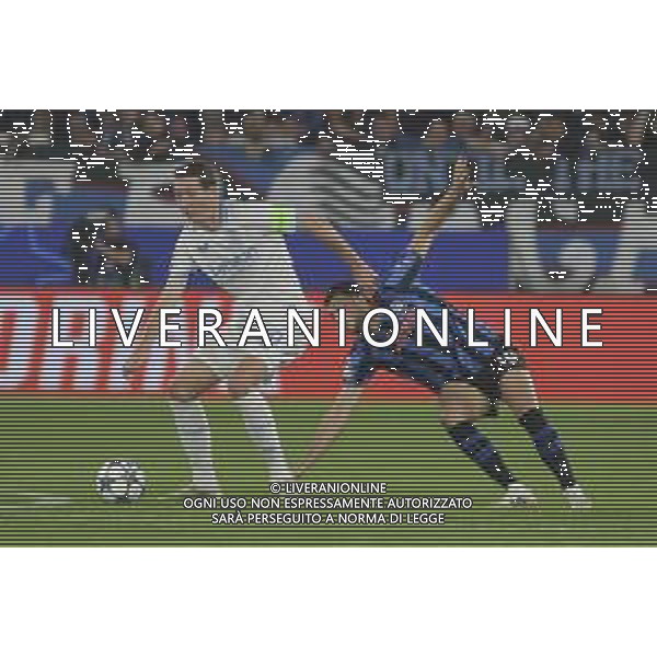 Hans Vanaken of Club Brugge competes for the ball with Lazar Samardzic of Atalanta BC during Atalanta BC vs Club Brugge, Chanpions League 2025-26 League phase, Matchday 2°, game at New Balance Arena in Bergamo (BG), Italy, on September 30, 2025. (Photo by Davide Casentini)- AGENZIA ALDO LIVERANI SAS