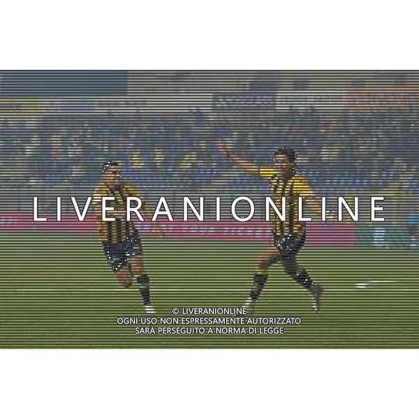 30 09 2025 - Castellammare di Stabia. Stadio Romeo Menti. Serie B. Juve Stabia-Mantova Nella foto esultanza di Marco Ruggero dopo gol 1-0 Foto Giuseppe Cuozzo/Agenzia Liverani