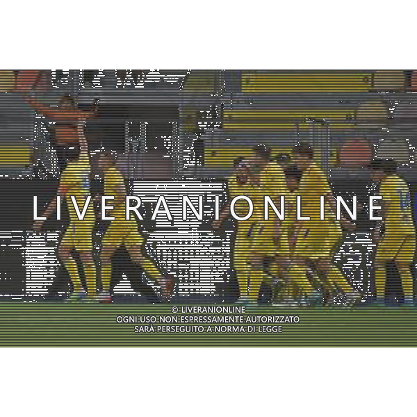 Frosinone vs Cesena Campionato Serie BKT - 6 Giornata Stadio B.Stirpe - Frosinone 30-09-2025 nella foto Esultanza Frosinone Foto Federico Gaetano - ag Aldo liverani ©FEDERICO GAETANO - AGENZIA ALDO LIVERANI SAS