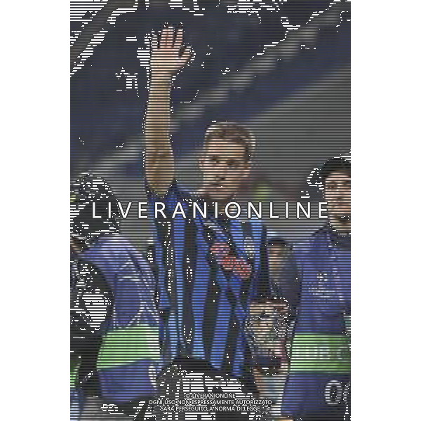 Mario Pasalic of Atalanta BC applaud the fans following the final whistle during Atalanta BC vs Club Brugge, Chanpions League 2025-26 League phase, Matchday 2°, game at New Balance Arena in Bergamo (BG), Italy, on September 30, 2025. (Photo by Davide Casentini)- AGENZIA ALDO LIVERANI SAS