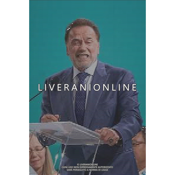 Castel Gandolfo 01 Ottobre 2025 Celebration of Hope - Raising Hope for Climate Justice Nella foto: Arnold Schwarzenegger Foto Credit: Andrea Bracaglia- AGENZIA ALDO LIVERANI SAS