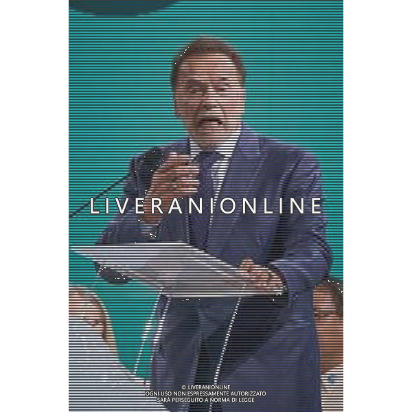 Castel Gandolfo 01 Ottobre 2025 Celebration of Hope - Raising Hope for Climate Justice Nella foto: Arnold Schwarzenegger Foto Credit: Andrea Bracaglia- AGENZIA ALDO LIVERANI SAS