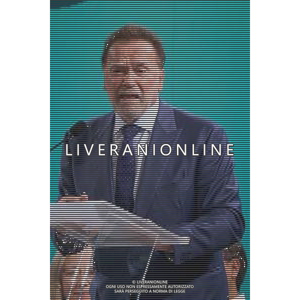 Castel Gandolfo 01 Ottobre 2025 Celebration of Hope - Raising Hope for Climate Justice Nella foto: Arnold Schwarzenegger Foto Credit: Andrea Bracaglia- AGENZIA ALDO LIVERANI SAS