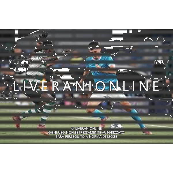 TVPM Napoli, Sporting Lisbona Nella Foto: Miguel Gutierrez Foto Mosca, Ag.Liverani- AGENZIA ALDO LIVERANI SAS -TVPM Napoli - Sporting Lisbona UEFA Champions League 2a Giornata 01.10.2025