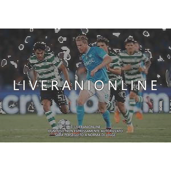 TVPM Napoli, Sporting Lisbona Nella Foto: Kevin De Bruyne, Joao Simoes Foto Mosca, Ag.Liverani- AGENZIA ALDO LIVERANI SAS -TVPM Napoli - Sporting Lisbona UEFA Champions League 2a Giornata 01.10.2025