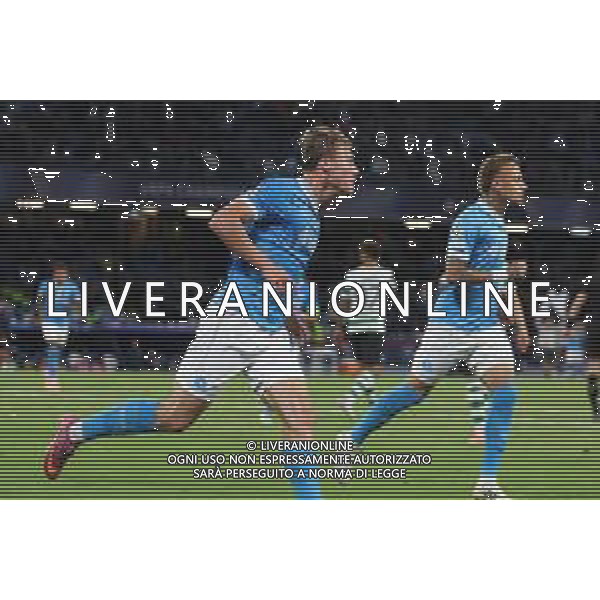 TVPM Napoli, Sporting Lisbona Nella Foto: esultanza Rasmus Hojlund Foto Mosca, Ag.Liverani- AGENZIA ALDO LIVERANI SAS -TVPM Napoli - Sporting Lisbona UEFA Champions League 2a Giornata 01.10.2025