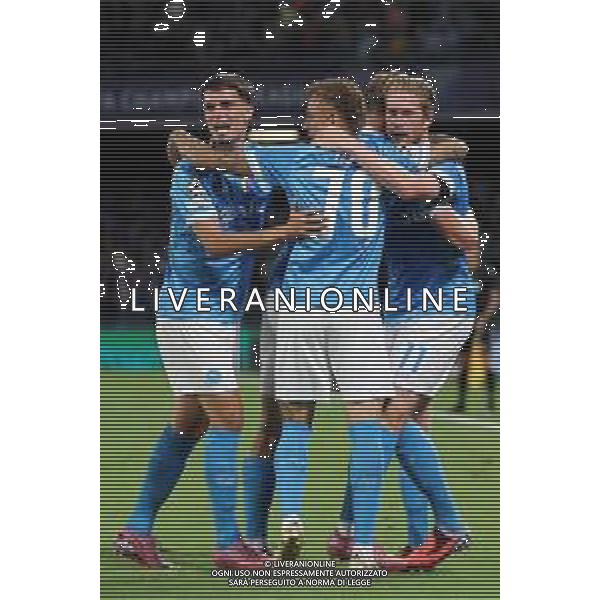 TVPM Napoli, Sporting Lisbona Nella Foto: esultanza Rasmus Hojlund Foto Mosca, Ag.Liverani- AGENZIA ALDO LIVERANI SAS -TVPM Napoli - Sporting Lisbona UEFA Champions League 2a Giornata 01.10.2025