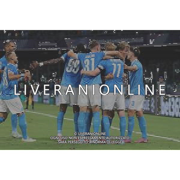 TVPM Napoli, Sporting Lisbona Nella Foto: esultanza Rasmus Hojlund Foto Mosca, Ag.Liverani- AGENZIA ALDO LIVERANI SAS -TVPM Napoli - Sporting Lisbona UEFA Champions League 2a Giornata 01.10.2025