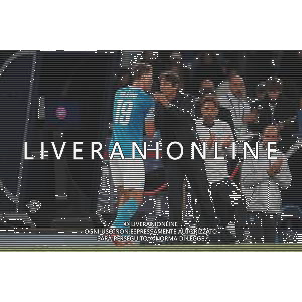 TVPM Napoli, Sporting Lisbona Nella Foto: Rasmus Hojlund, Antonio Conte Foto Mosca, Ag.Liverani- AGENZIA ALDO LIVERANI SAS -TVPM Napoli - Sporting Lisbona UEFA Champions League 2a Giornata 01.10.2025