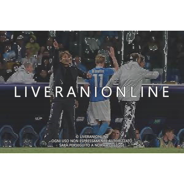 TVPM Napoli, Sporting Lisbona Nella Foto: Antonio Conte. Kevin De Bruyne Foto Mosca, Ag.Liverani- AGENZIA ALDO LIVERANI SAS -TVPM Napoli - Sporting Lisbona UEFA Champions League 2a Giornata 01.10.2025