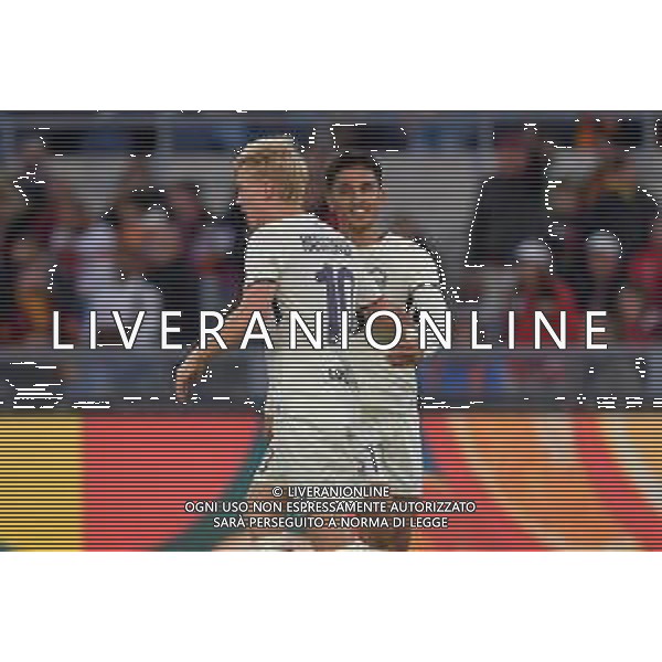 Roma vs Lille Europa League - 2 Giornata Stadio Olimpico - Roma 02-10-2025 nella foto Esultanza Haraldsson e Sahraoui Foto Federico Gaetano - ag Aldo liverani ©FEDERICO GAETANO - AGENZIA ALDO LIVERANI SAS