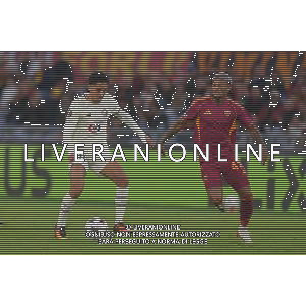 Roma vs Lille Europa League - 2 Giornata Stadio Olimpico - Roma 02-10-2025 nella foto Sahraoui e Wesley Foto Federico Gaetano - ag Aldo liverani ©FEDERICO GAETANO - AGENZIA ALDO LIVERANI SAS