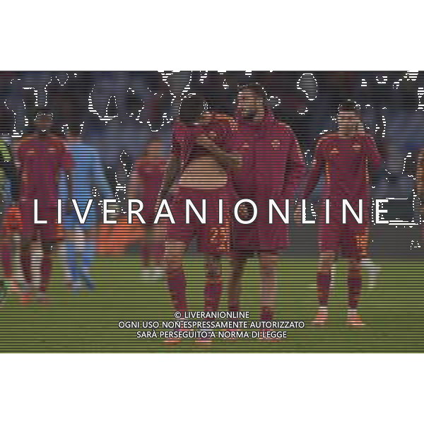 Roma vs Lille Europa League - 2 Giornata Stadio Olimpico - Roma 02-10-2025 nella foto Delusione finale Mancini Foto Federico Gaetano - ag Aldo liverani ©FEDERICO GAETANO - AGENZIA ALDO LIVERANI SAS