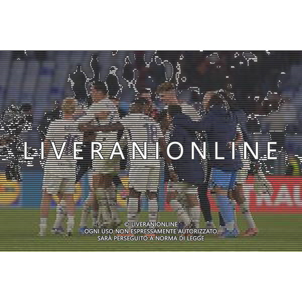 Roma vs Lille Europa League - 2 Giornata Stadio Olimpico - Roma 02-10-2025 nella foto Esultanza finale Lilla Foto Federico Gaetano - ag Aldo liverani ©FEDERICO GAETANO - AGENZIA ALDO LIVERANI SAS