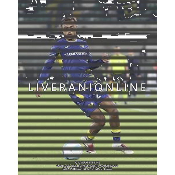 Antoine Joseph Bernède of Hellas Verona FC play the ball during Hellas Verona FC vs US Sassuolo, 6° Serie A Enilive 2025-26 game at Marcantonio Bentegodi stadium in Verona (VR), Italy, on October 03, 2025. (Photo by Davide Casentini) AG ALDO LIVERANI SAS