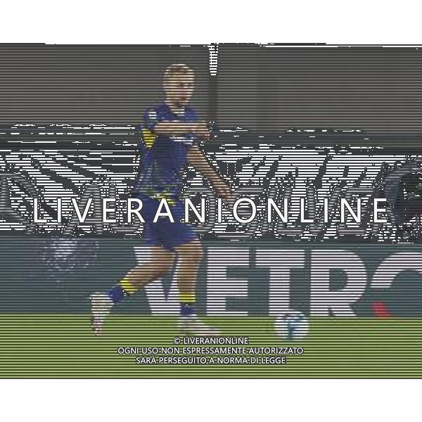 Victor Nelsson of Hellas Verona FC play the ball during Hellas Verona FC vs US Sassuolo, 6° Serie A Enilive 2025-26 game at Marcantonio Bentegodi stadium in Verona (VR), Italy, on October 03, 2025. (Photo by Davide Casentini)- AGENZIA ALDO LIVERANI SAS